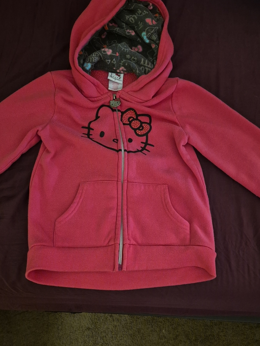 Hello Kitty Pink Zip-Up Hoodie for Kids